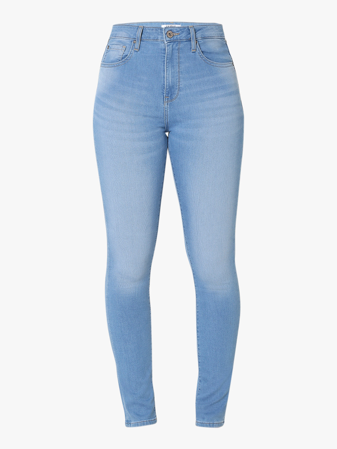 Spykar Blue Skinny Fit High-Rise Cotton Blend Jeans For Women