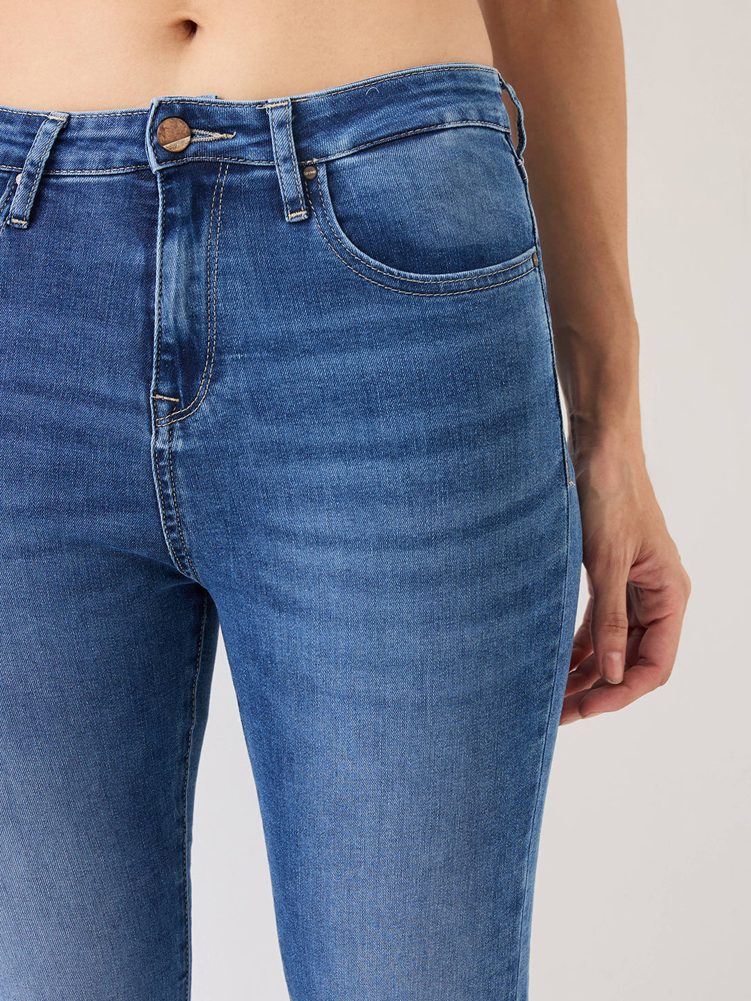 Spykar Light Blue High Rise Super Skinny Fit Casual Jeans For Women