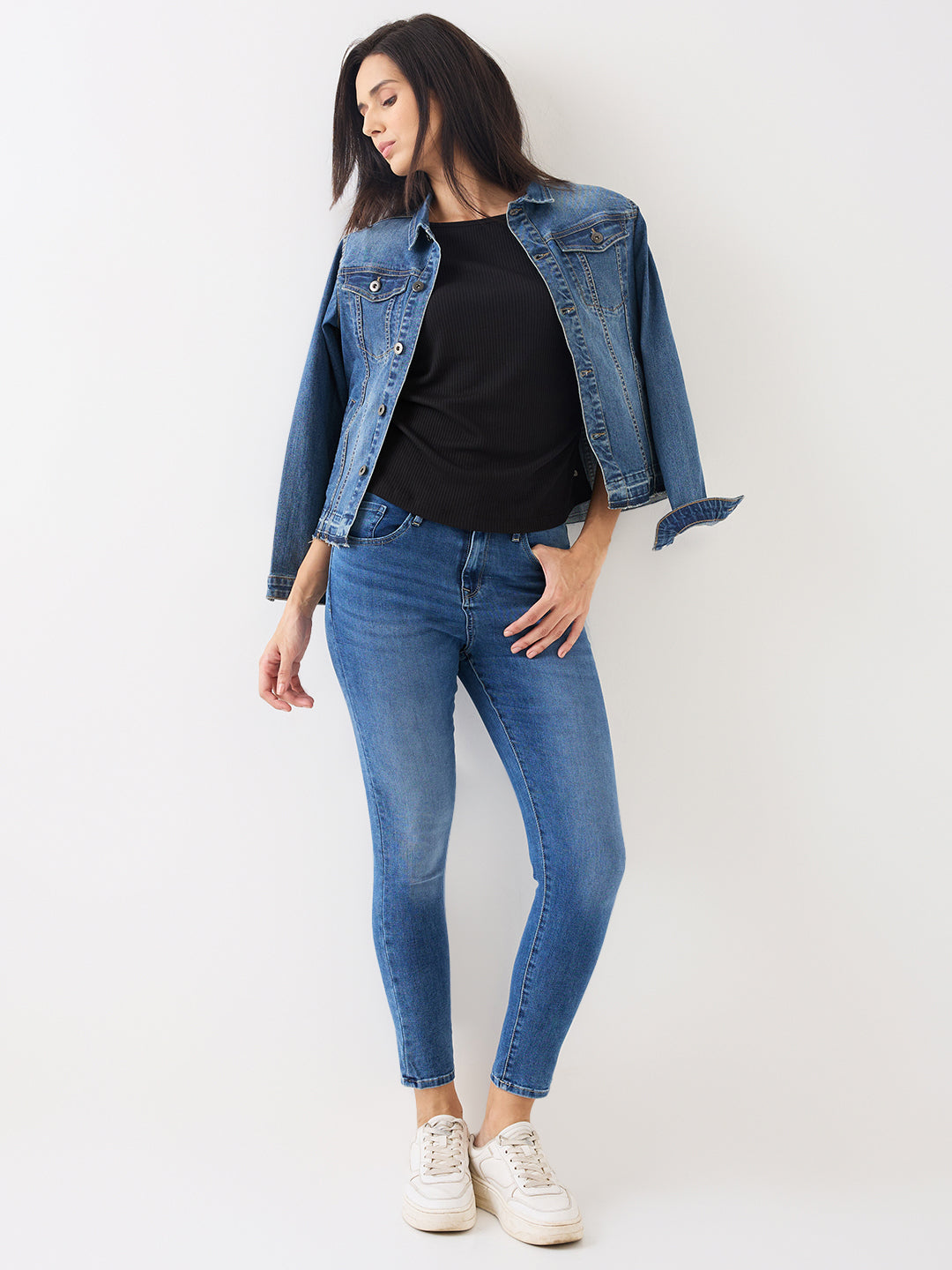 Spykar Light Blue High Rise Super Skinny Fit Casual Jeans For Women