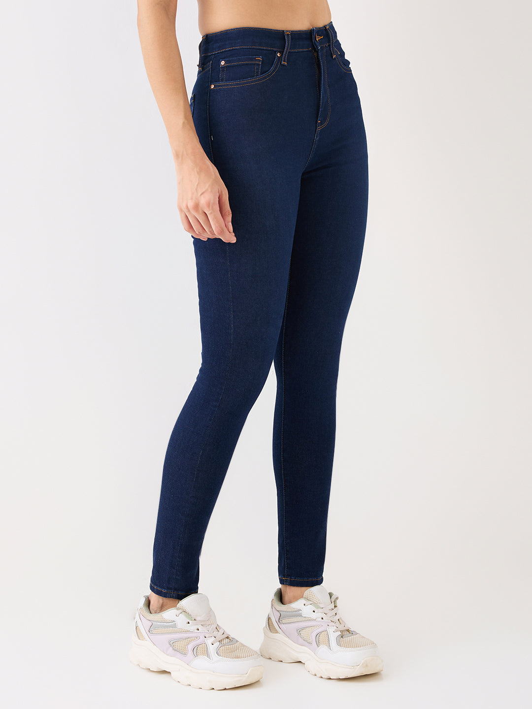 Spykar Blue High Rise Super Skinny Fit Casual Jeans For Women