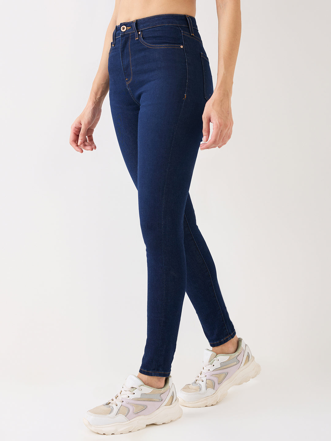 Spykar Blue High Rise Super Skinny Fit Casual Jeans For Women