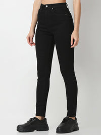 Women Alexa Jeans Super Skinny Fit Black High Rise