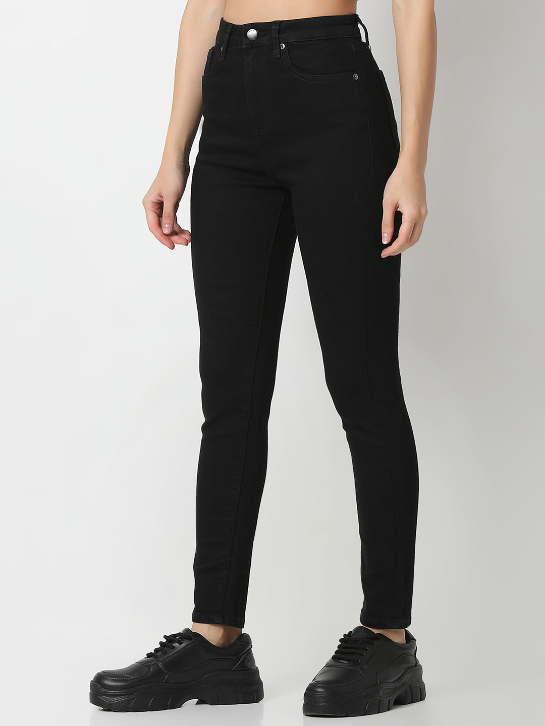 Women Alexa Jeans Super Skinny Fit Black High Rise