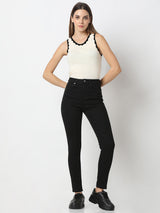 Women Alexa Jeans Super Skinny Fit Black High Rise
