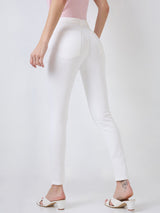 Women Alexa Jeans Super Skinny Fit White High Rise