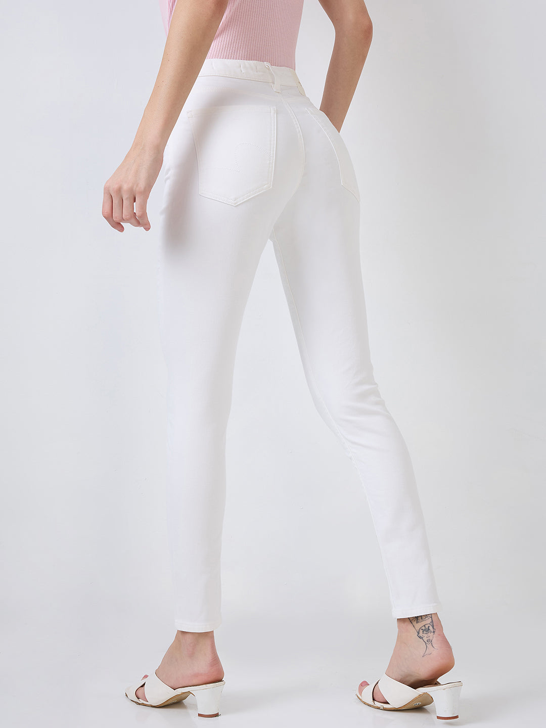 Women Alexa Jeans Super Skinny Fit White High Rise