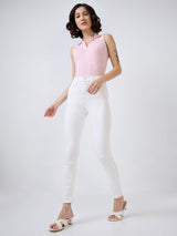 Women Alexa Jeans Super Skinny Fit White High Rise