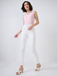 Women Alexa Jeans Super Skinny Fit White High Rise