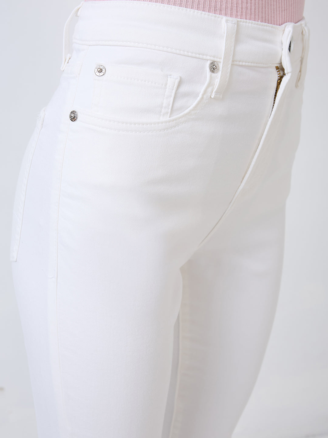 Women Alexa Jeans Super Skinny Fit White High Rise