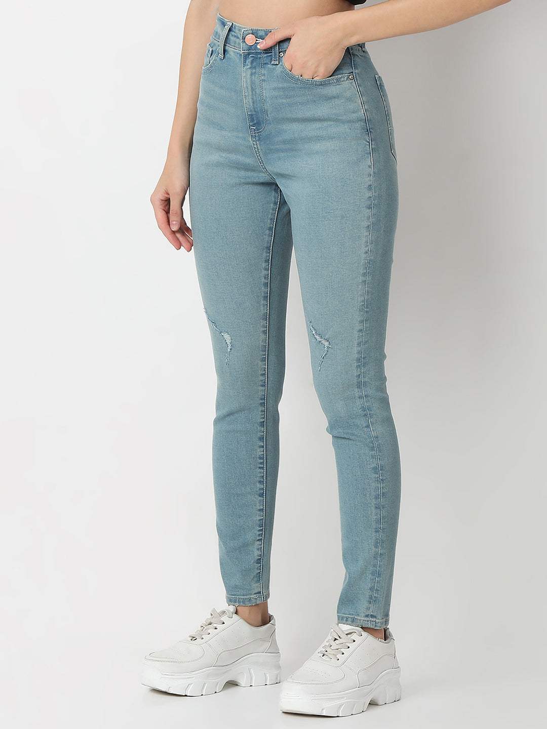 Spykar Super Slim High Rise Cotton Jeans For Women