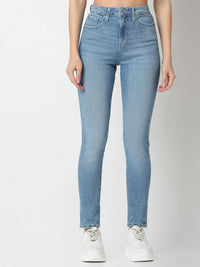 Women Alexa Jeans Super Skinny Fit Mid Blue High Rise