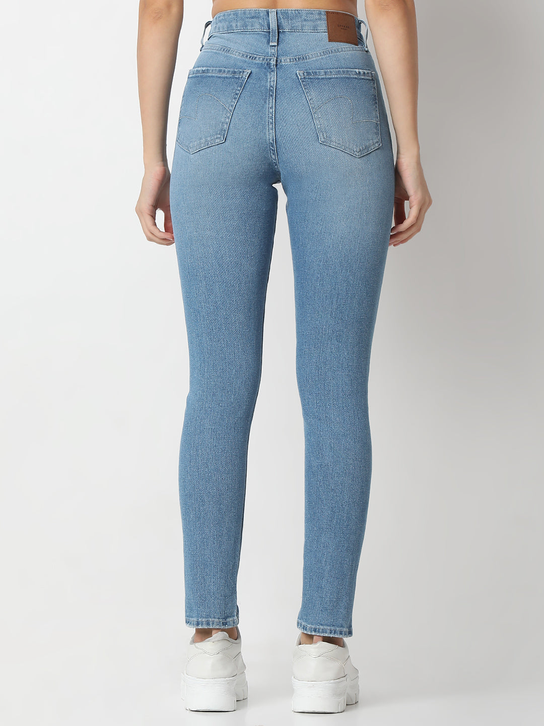 Women Alexa Jeans Super Skinny Fit Mid Blue High Rise