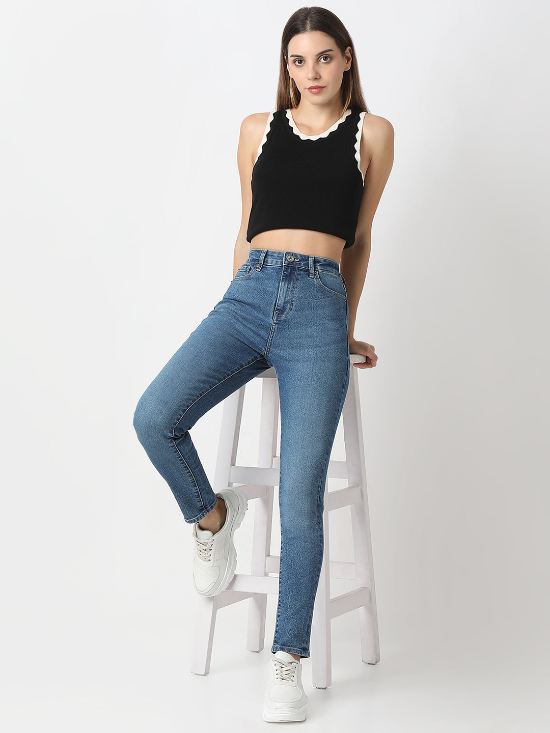 Spykar Super Slim High Rise Cotton Lycra Jeans For Women