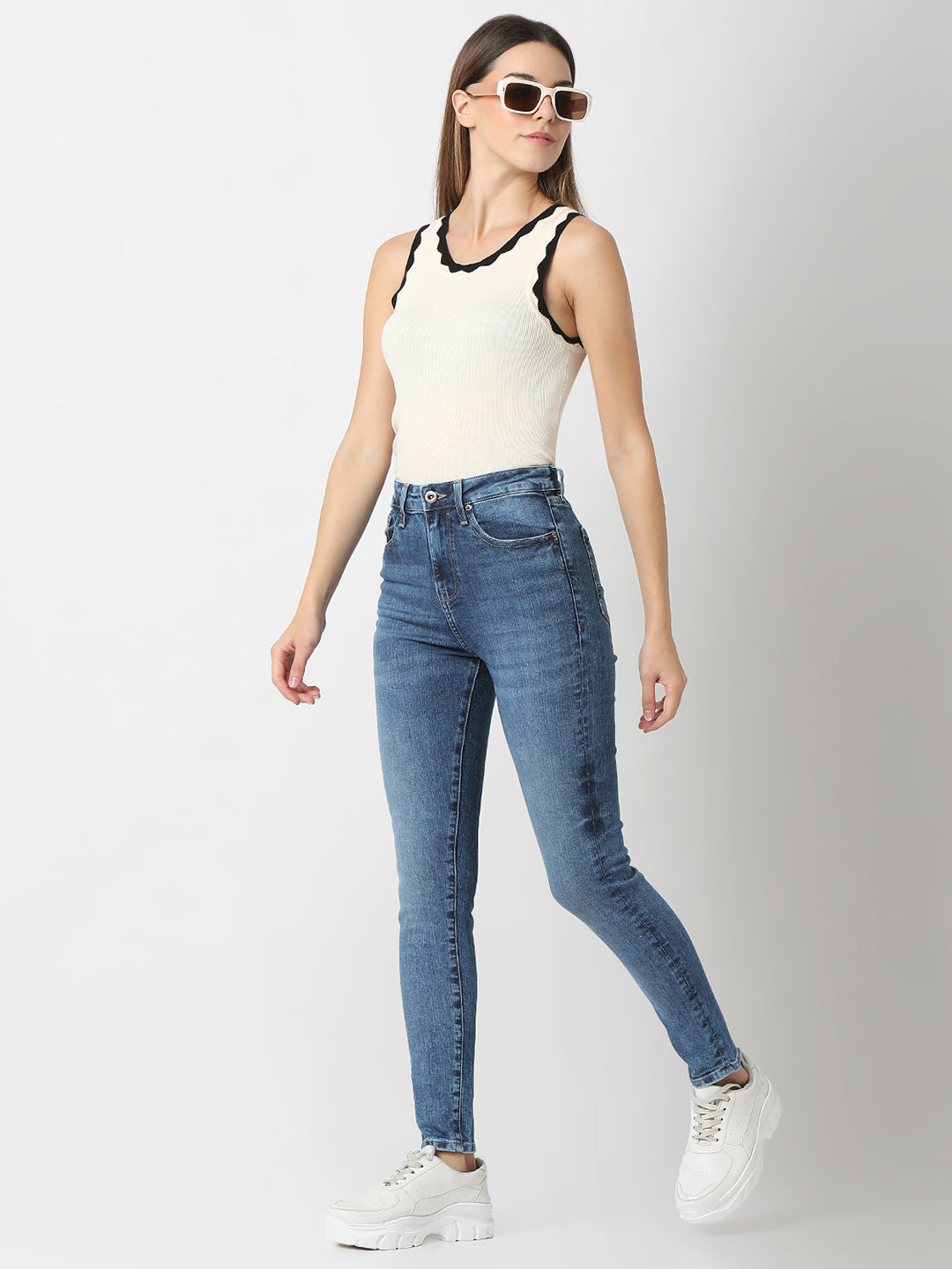 Spykar Super Slim High Rise Cotton Jeans For Women