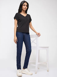 Women Alexa Jeans Super Skinny Fit Dark Blue High Rise