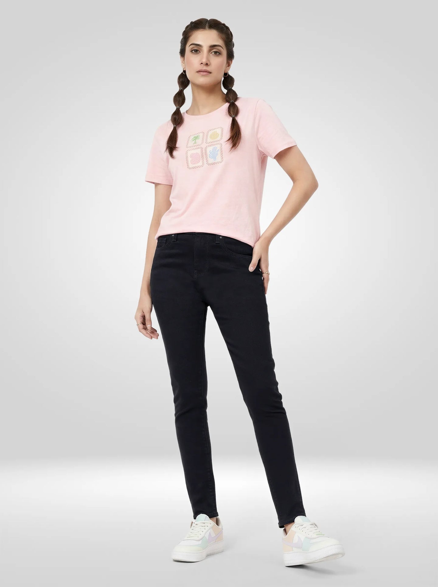 Women Alexa Jeans Super Skinny Fit Black High Rise