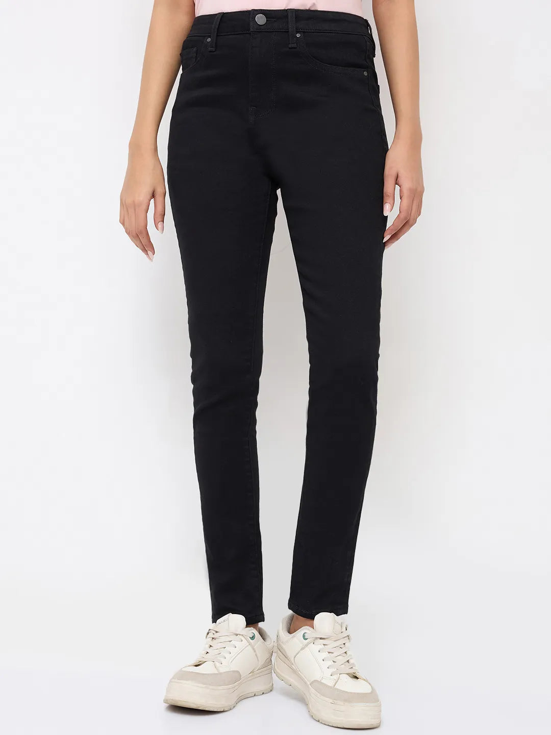 Women Alexa Jeans Super Skinny Fit Black High Rise