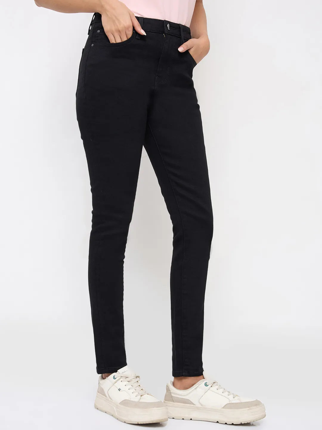 Women Alexa Jeans Super Skinny Fit Black High Rise