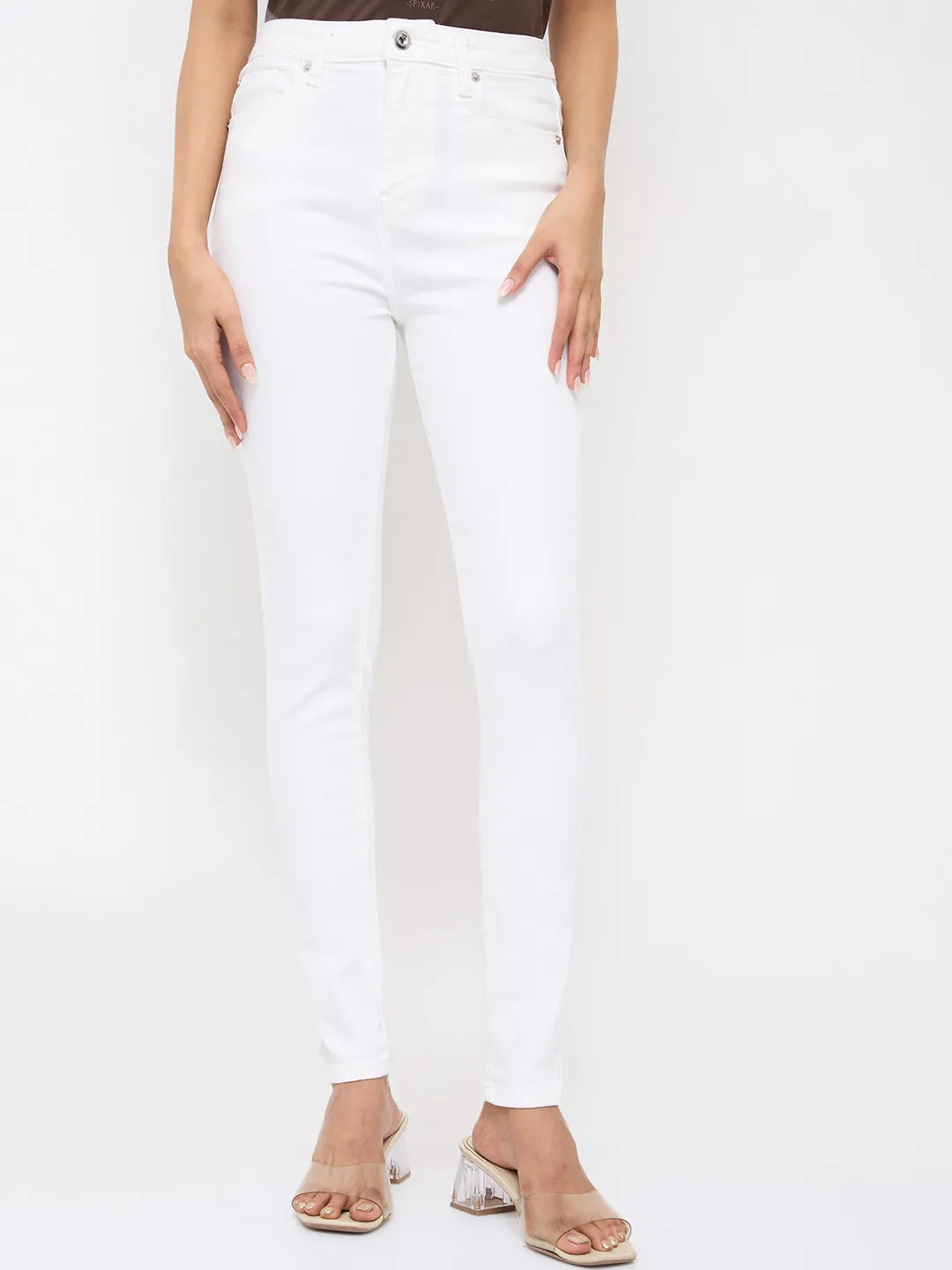 Women Alexa Jeans Super Skinny Fit White High Rise