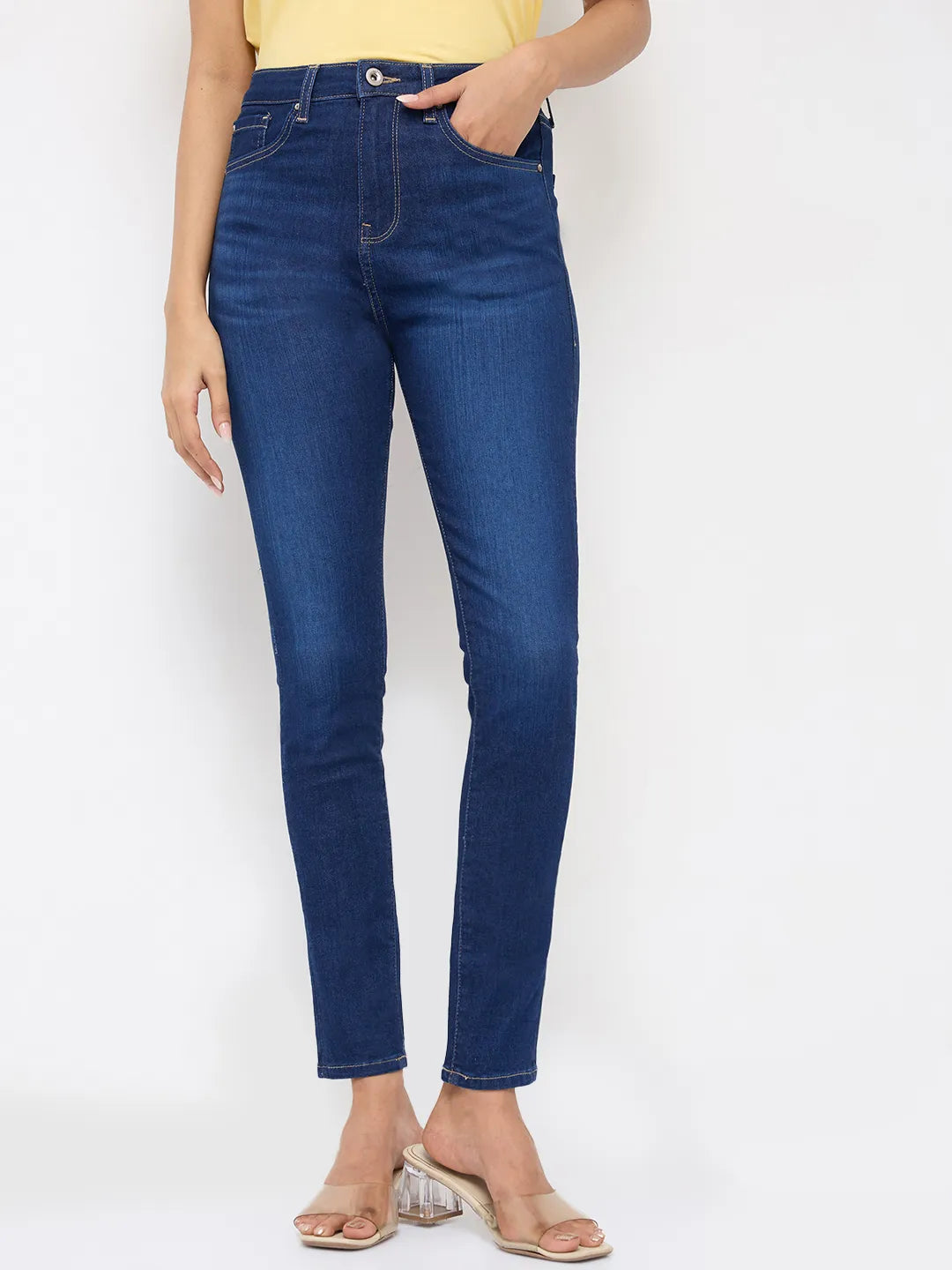 Women Alexa Jeans Super Skinny Fit Dark Blue High Rise