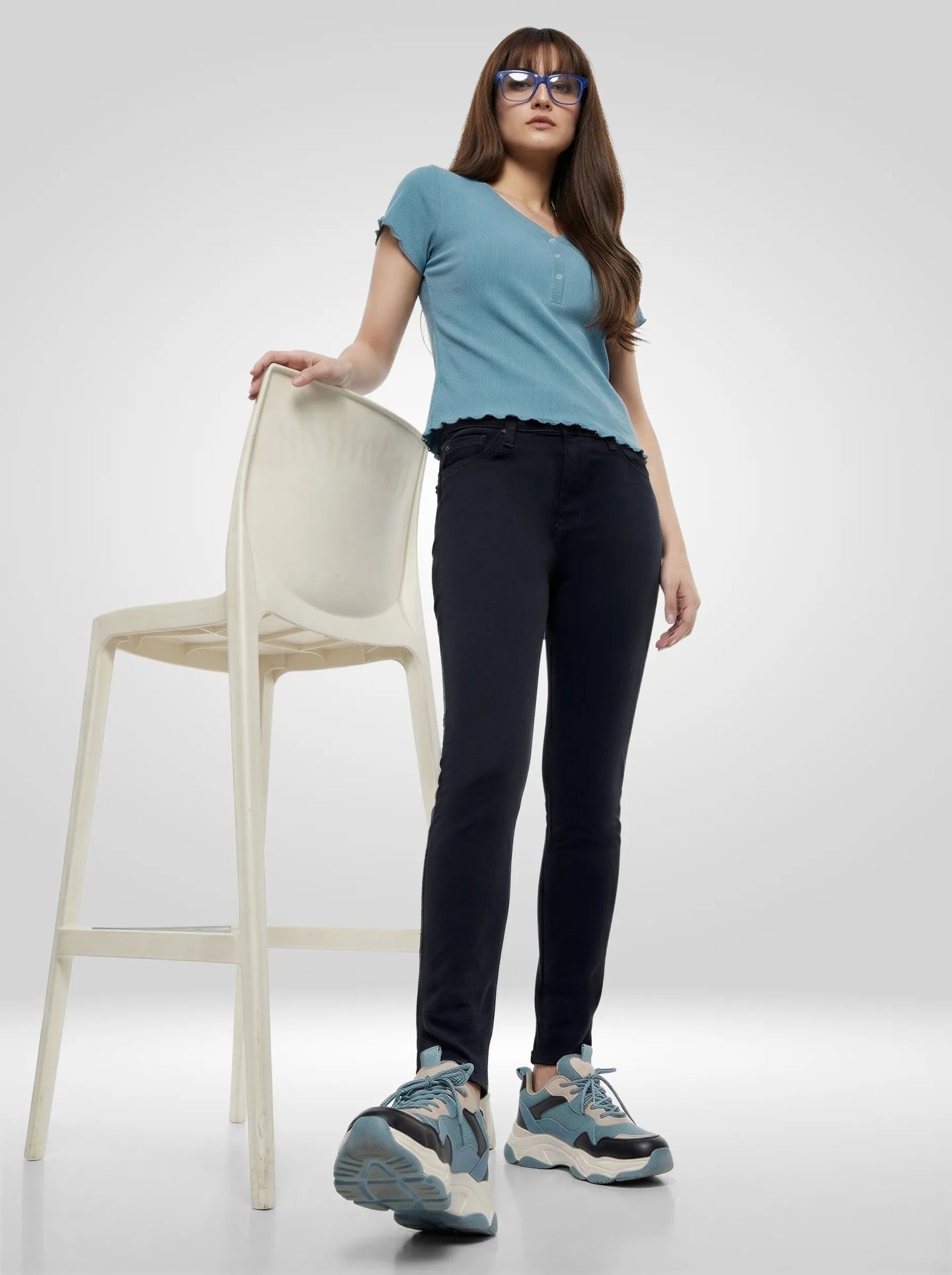 Women Alexa Jeans Super Skinny Fit Jet Black High Rise