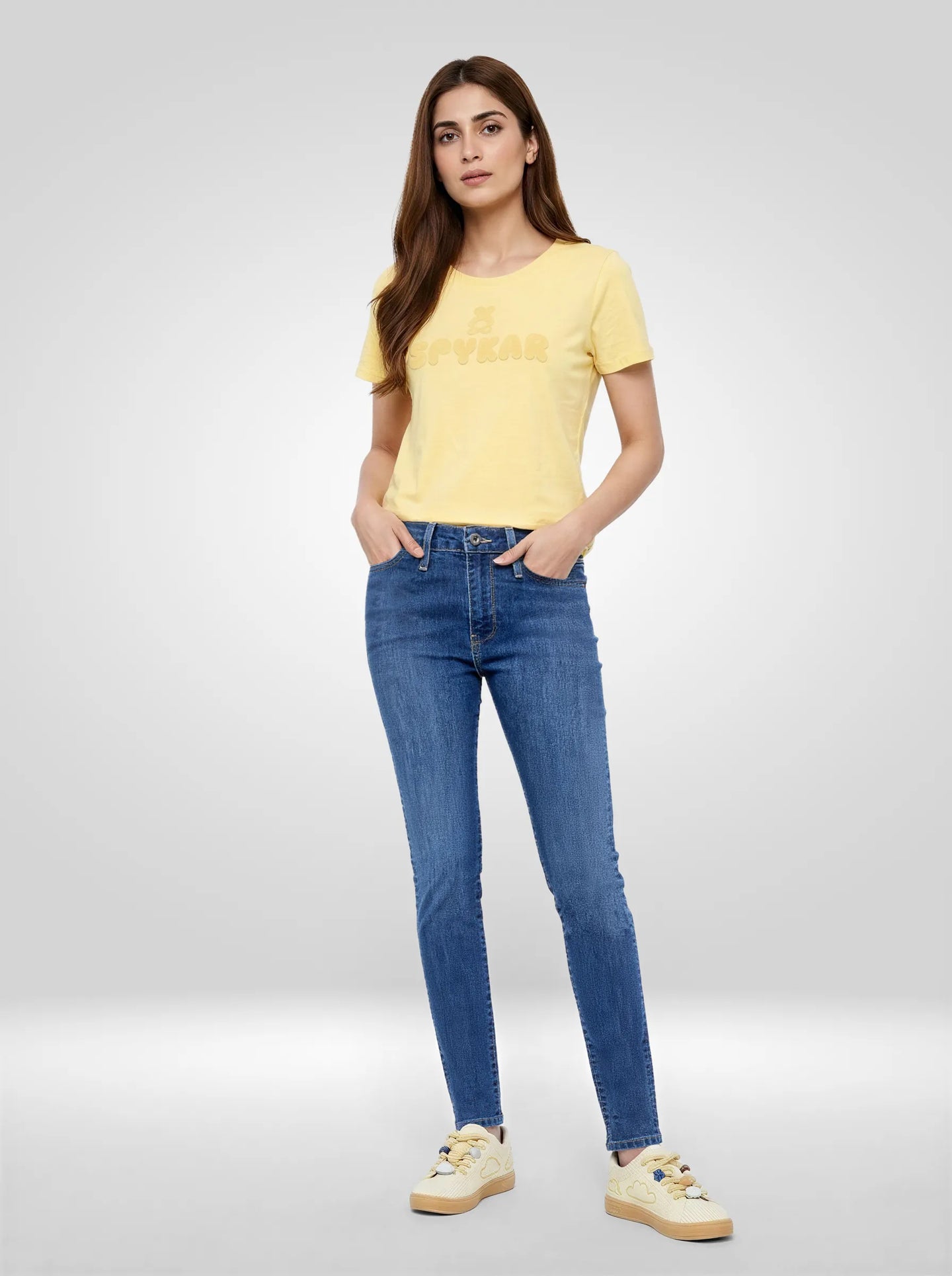 Women Alexa Jeans Super Skinny Fit Dark Blue High Rise