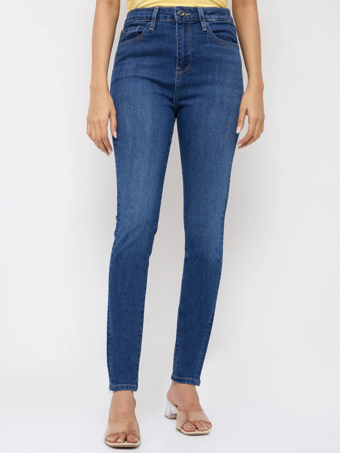 Women Alexa Jeans Super Skinny Fit Dark Blue High Rise