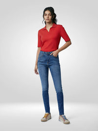 Women Alexa Jeans Super Skinny Fit Mid Blue High Rise