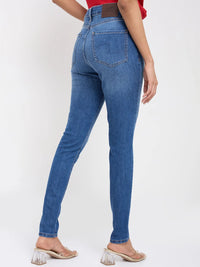 Women Alexa Jeans Super Skinny Fit Mid Blue High Rise