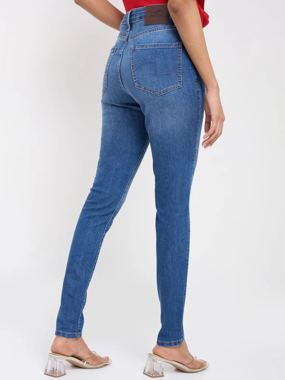 Women Alexa Jeans Super Skinny Fit Mid Blue High Rise