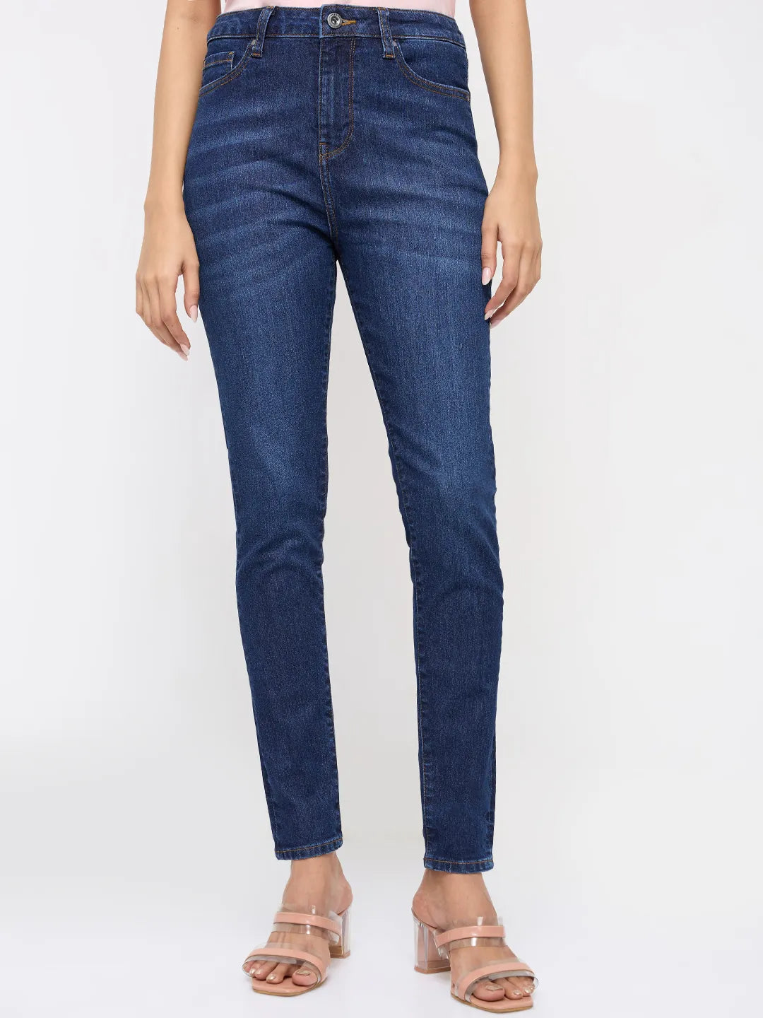 Women Alexa Jeans Super Skinny Fit Dark Blue High Rise