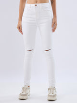 Women Alexa Jeans Super Skinny Fit White High Rise