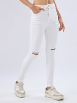 Women Alexa Jeans Super Skinny Fit White High Rise