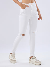 Women Alexa Jeans Super Skinny Fit White High Rise