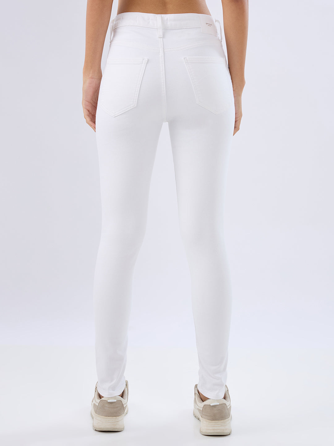 Spykar White High Rise Super Skinny Fit Jeans For Womens