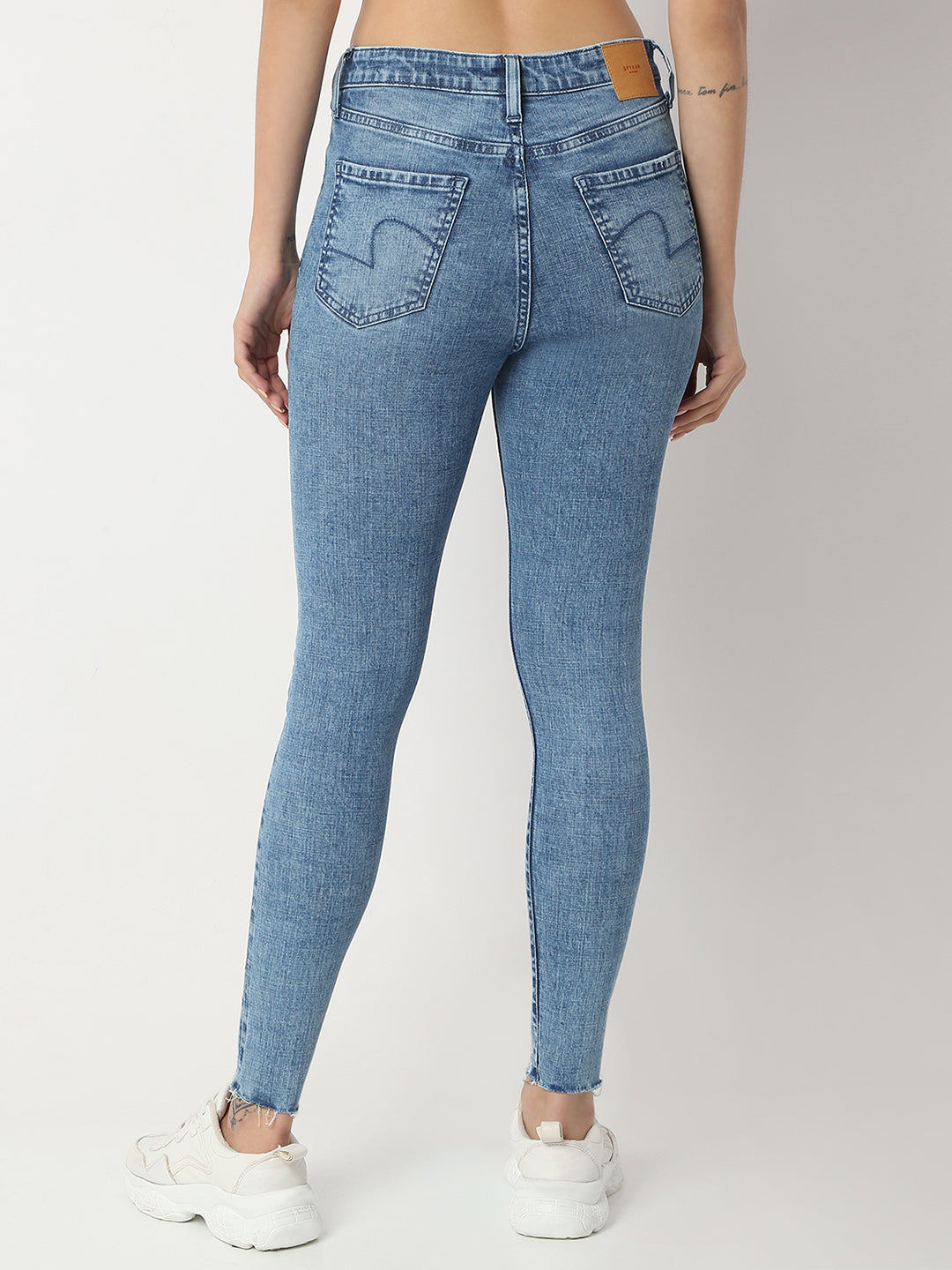 Spykat Light Blue Super Skinny High Rise Jeans For Women