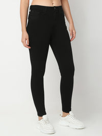 Women Alexa Jeans Super Skinny Fit Jet Black High Rise