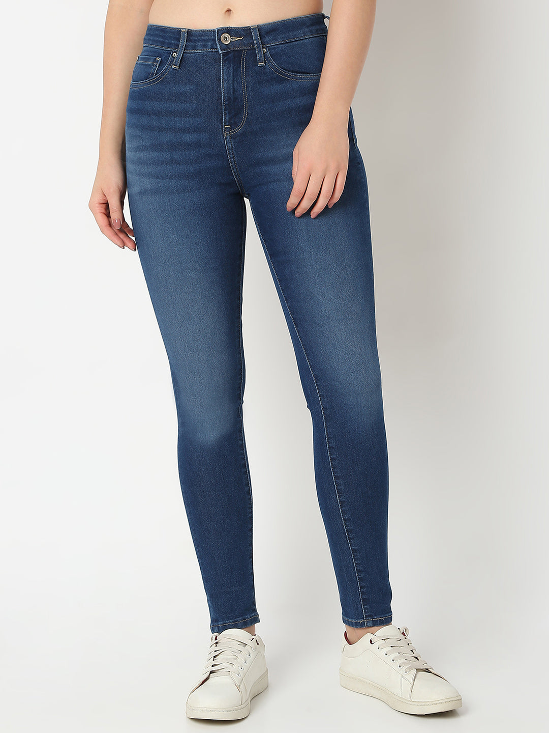 Spykar Super Skinny Fit High-Rise Light Fade Jeans For Women