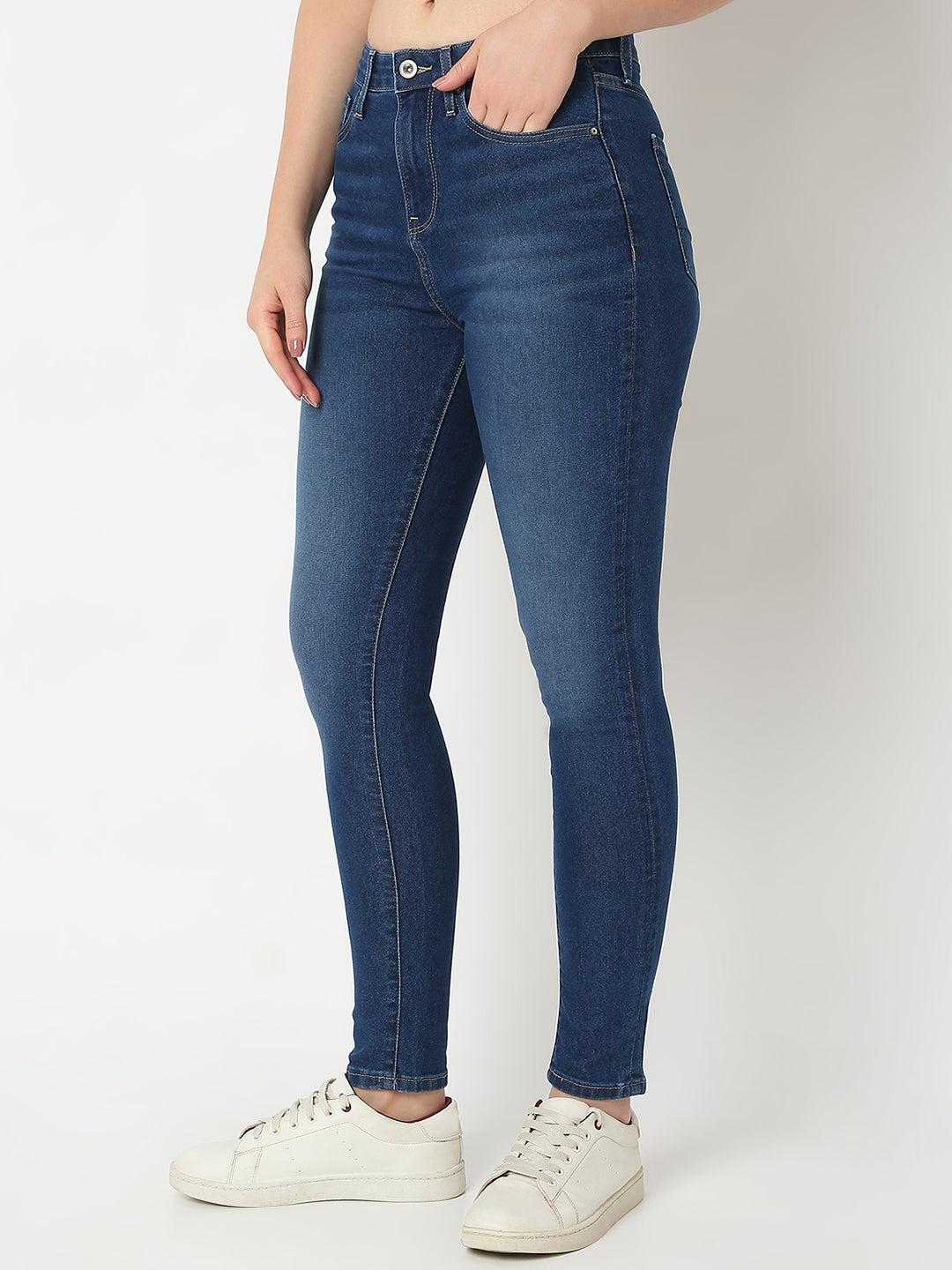 Spykar Super Skinny Fit High-Rise Light Fade Jeans For Women