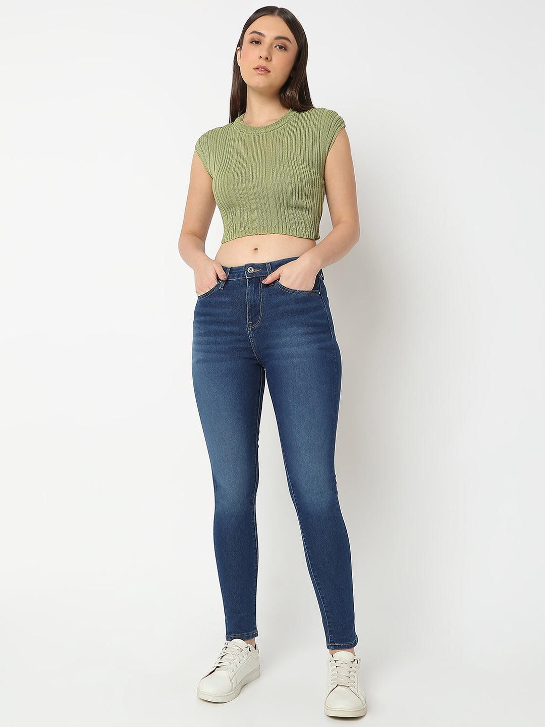 Spykar Super Skinny Fit High-Rise Light Fade Jeans For Women