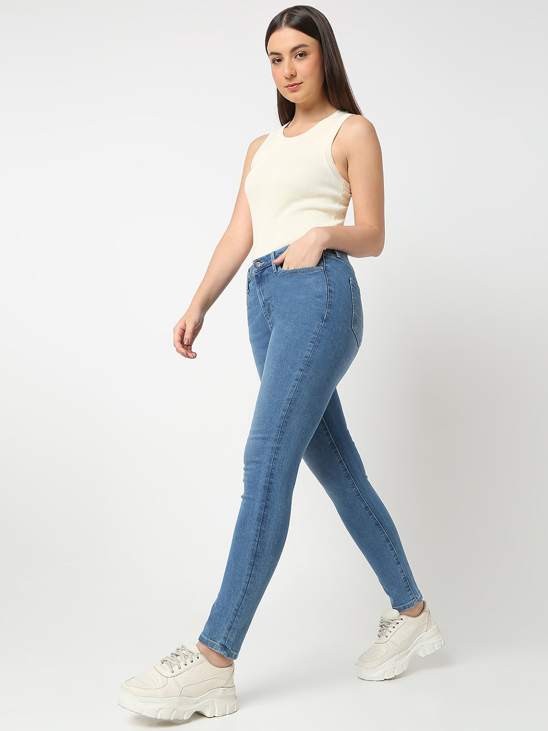 Spykar Super Skinny Fit High-Rise Jeans For Women