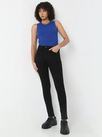 Women Alexa Jeans Super Skinny Fit Jet Black High Rise