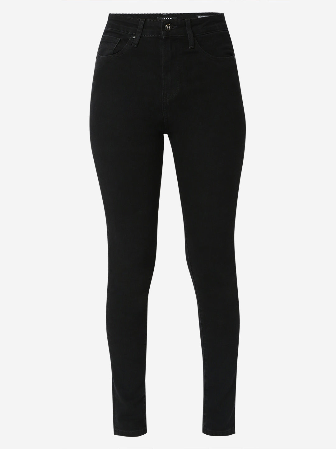 Spykar Jet Black Super Skinny Fit High Rise Jeans For Women