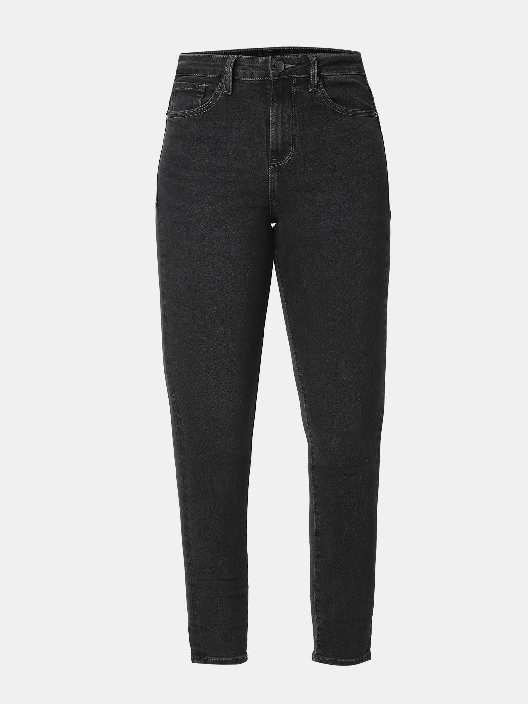 Spykar Charcoal Black Super Skinny Fit High Rise Jeans For Women