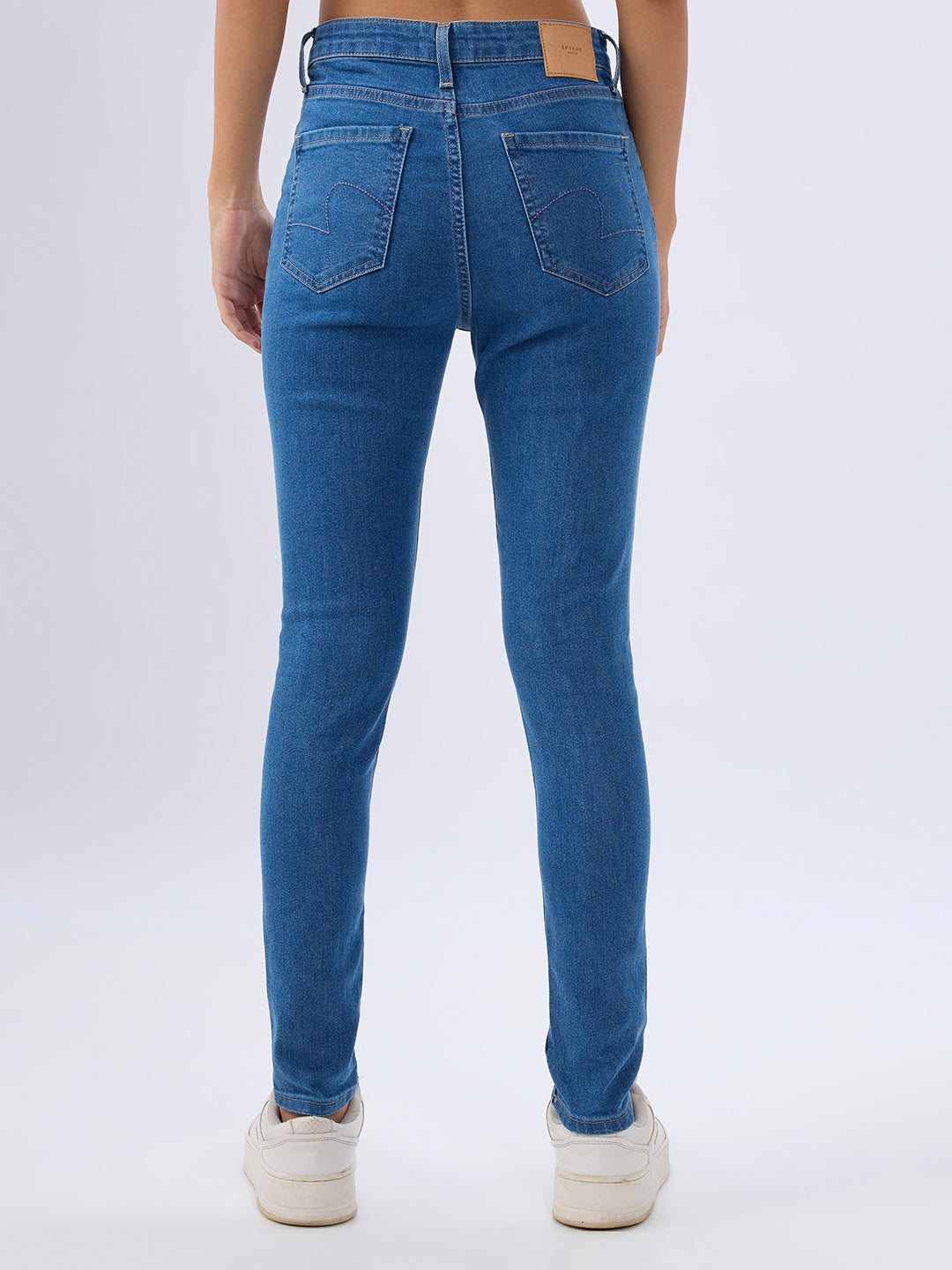 Spykar Light Blue Super Skinny Fit High Rise Jeans For Women