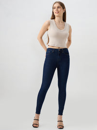 Women Alexa Jeans Super Skinny Fit Dark Blue High Rise