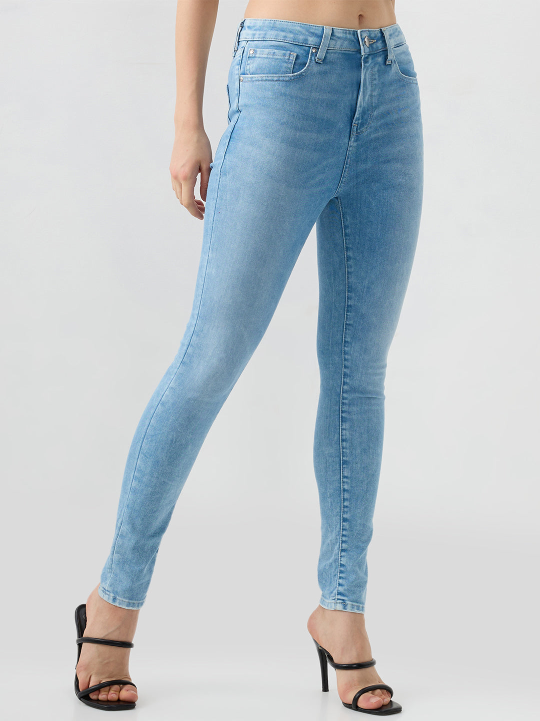 Women Jeans Skinny Fit Blue High Rise