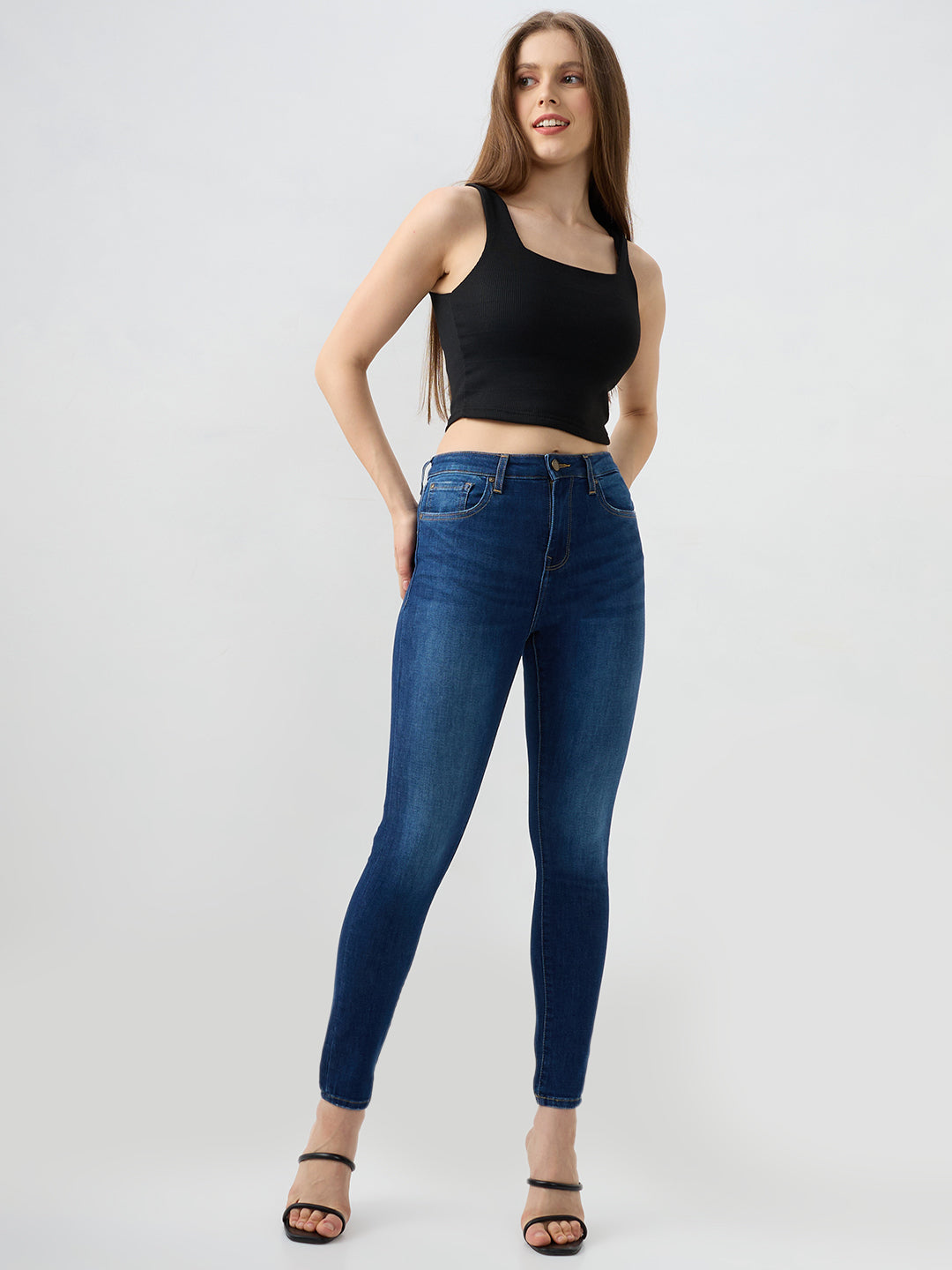 Women Alexa Jeans Super Skinny Fit Blue High Rise