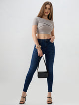 Women Alexa Jeans Super Skinny Fit Dark Blue High Rise