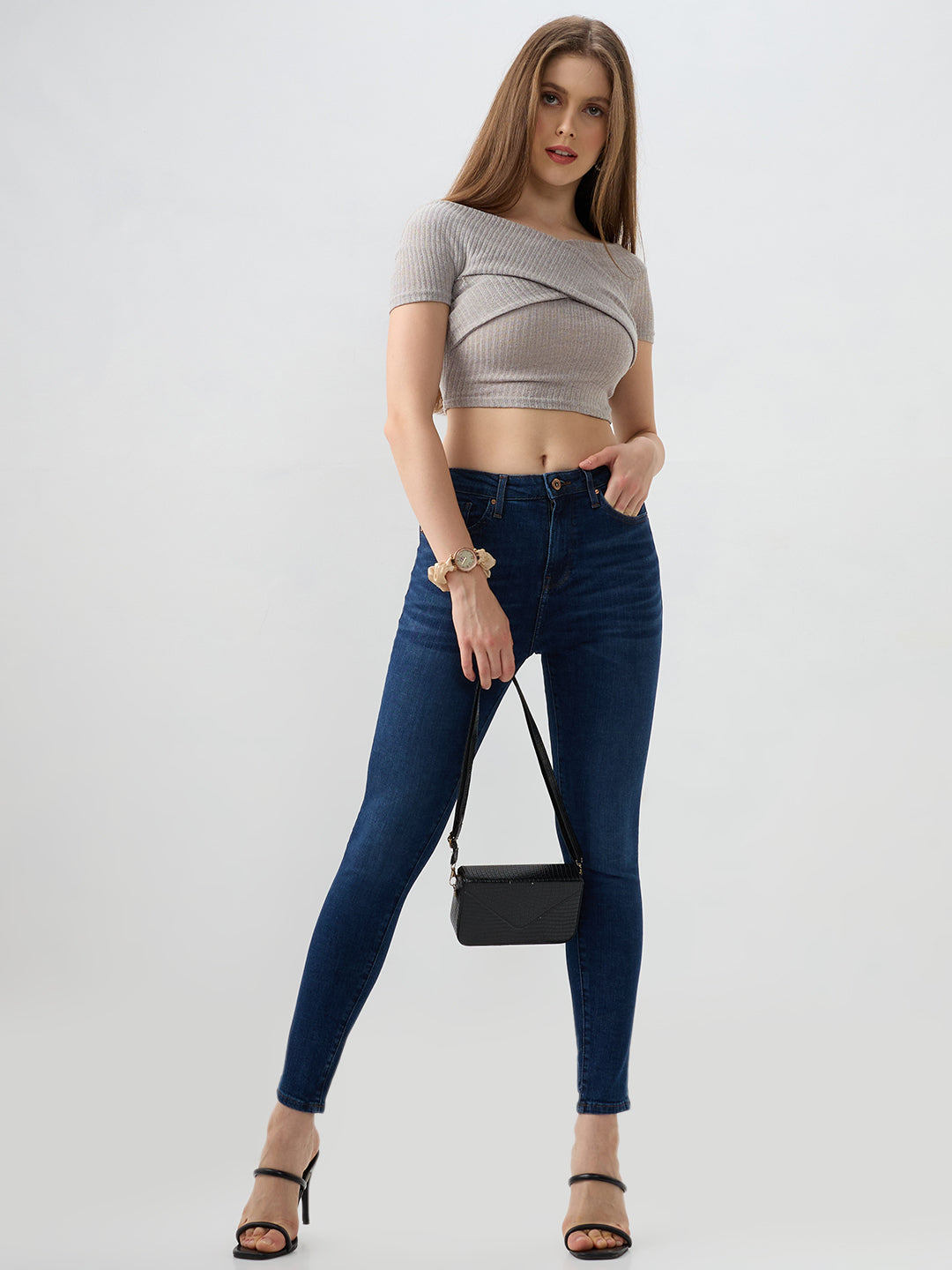 Women Alexa Jeans Super Skinny Fit Dark Blue High Rise